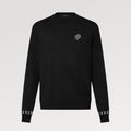 Louis Vuitton Men's Spring And Fall Logo Printed Crew Neck Black Cotton Long Sleeve Fitted Sweater #71473