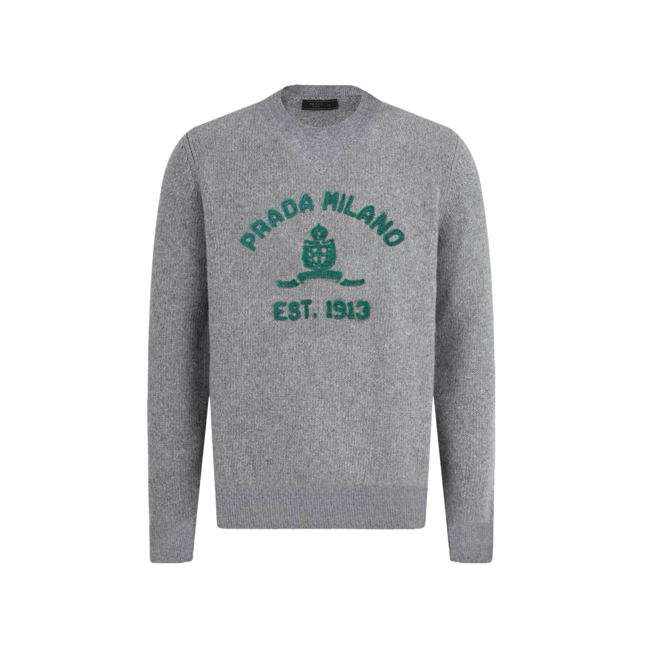 Prada Men's And Women's Spring/autumn Fashion Casual Wear Casual Solid Color Crew Neck Logo Embroidered Knit Sweater #78874