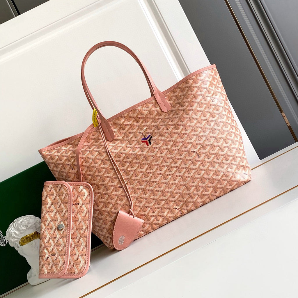 GOYARD Men's Women Saint Louis Handbag Y Full Print Casual Mother Bag Leather Shoulder Bag Tote Bags #77386