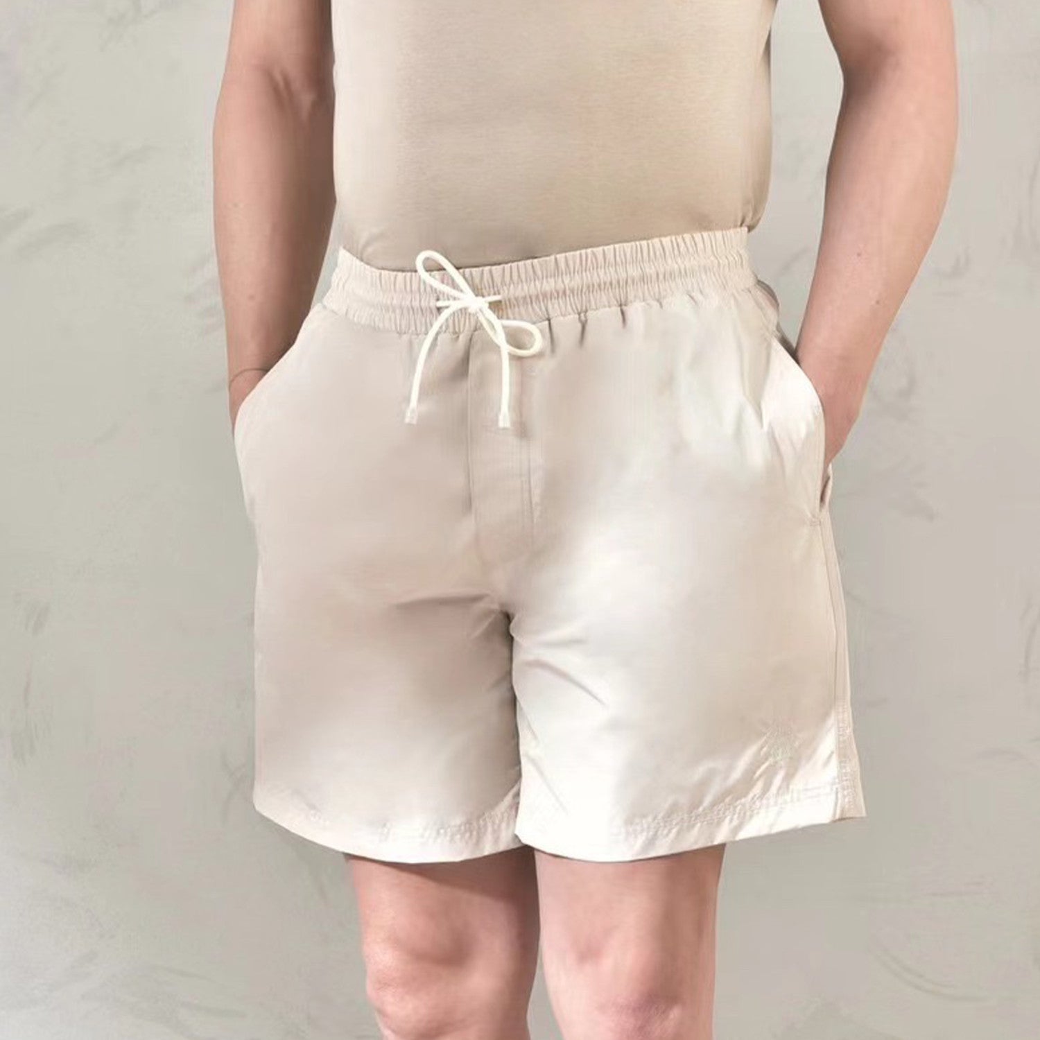 Brunello Cucinelli Men's Spring/Summer Fashion Solid Color Lace Up Casual Fit Swim Shorts Ngvp #8335