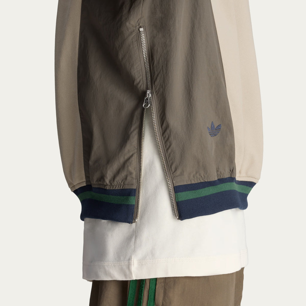 Adidas x Brain Dead Men's Spring/Summer Autumn Retro Color Contrasting Sports V-neck Hoodie Logo Long Sleeve Sweatshirt #81714