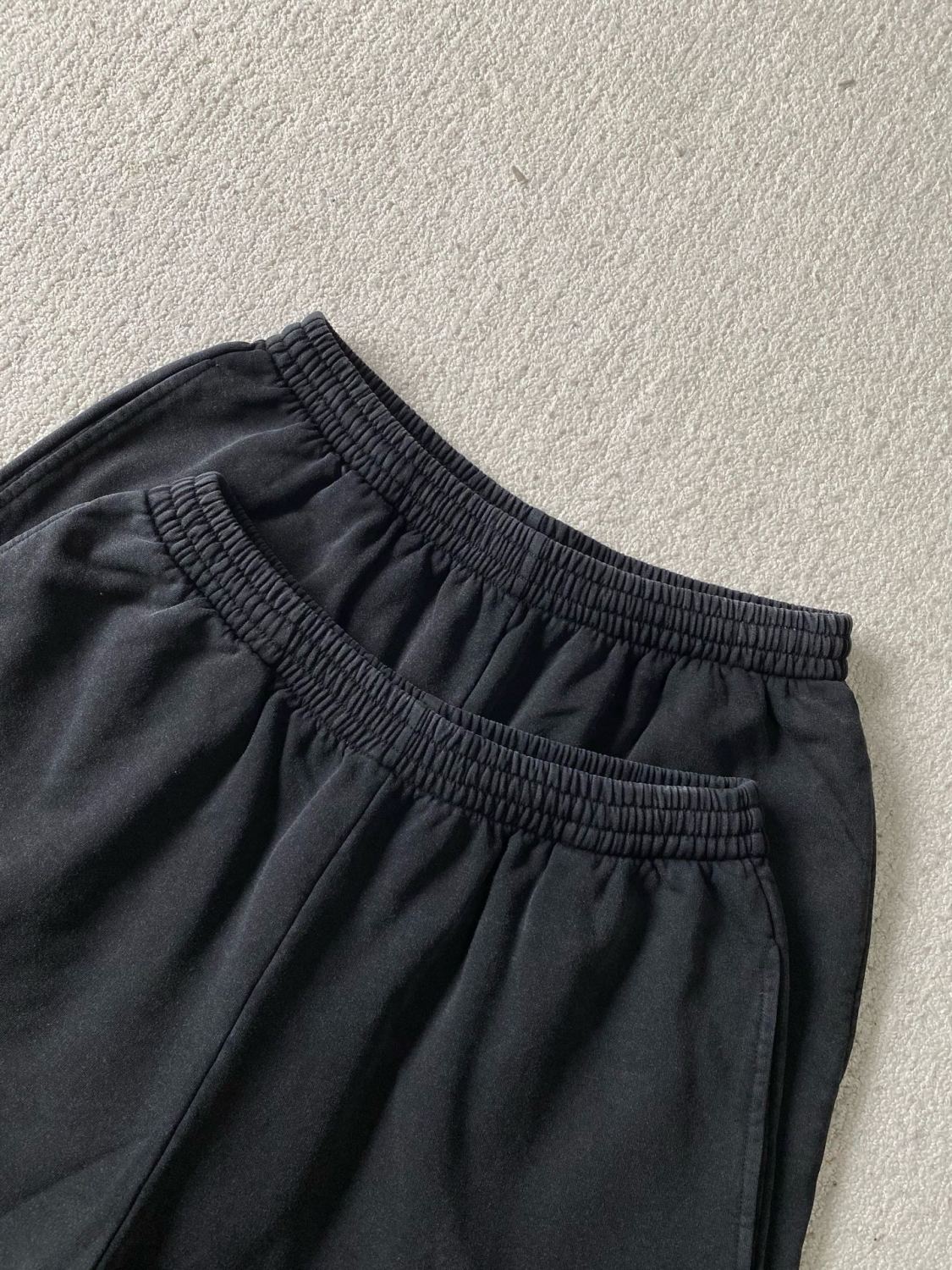 Balenciaga Men's Summer Embroidery Pattern Print Solid Color Stretch Waist Tie Cotton Casual Shorts #75954