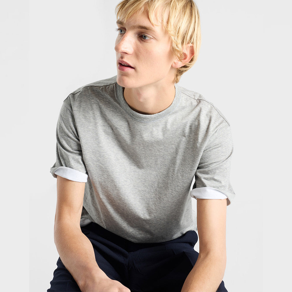 Prada White navy Blue Reversible Cotton T-shirt #336788