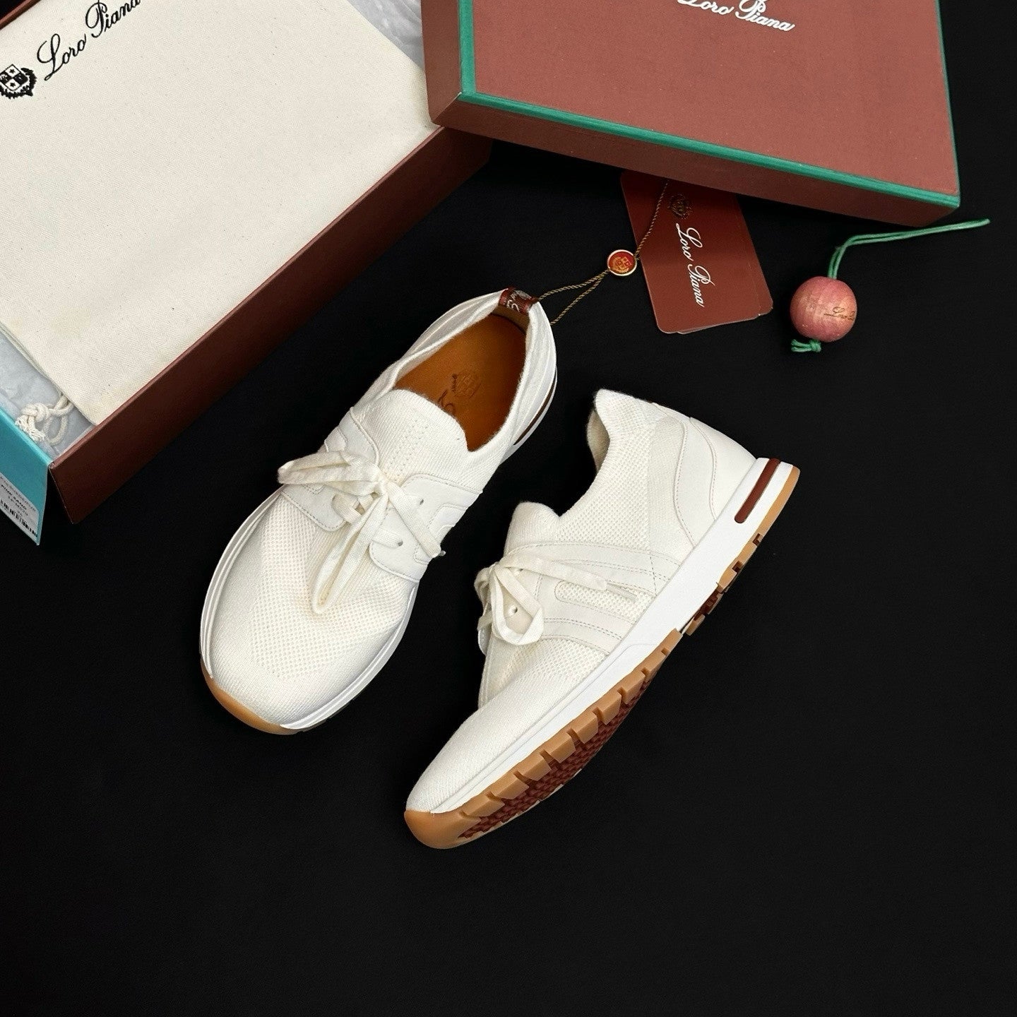 Loro Piana Lady Flexy Walk Sneaker Wish Wool Ancient Sandstone Low Top #383060