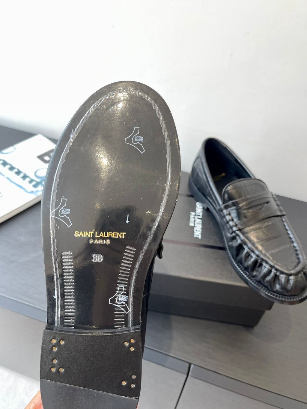 Saint Laurent Women's Four Seasons Solid Color Round Toe Low Top Flat Heel Loafers Leather Casual Shoes #81342