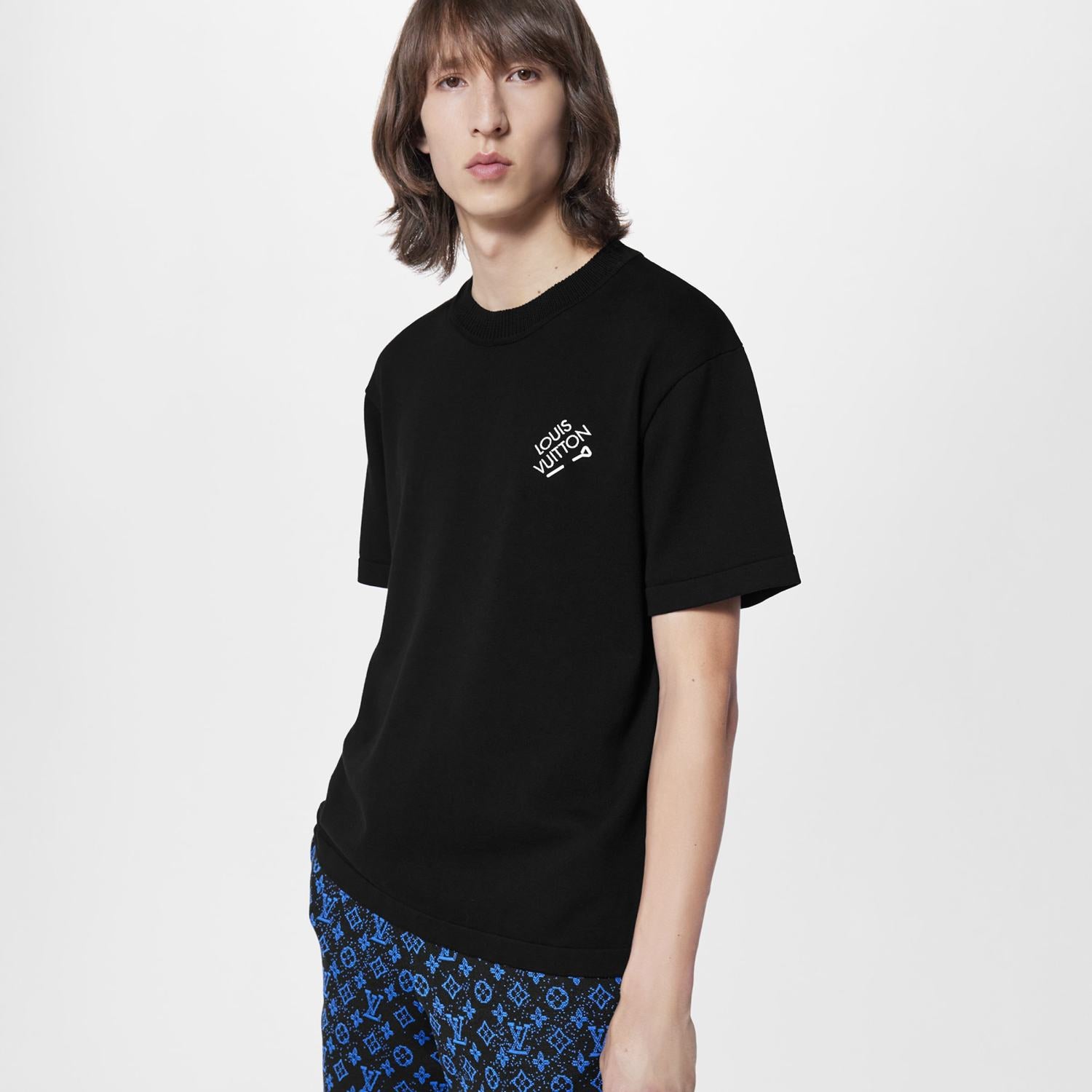 Louis Vuitton Men's Summer Embroidered Logo Round Neck Cotton Short Sleeve T-Shirt #99122