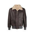 Brunello Cucinelli FW21 Leather And Fur Integrated Pilot Style Coat Leather Jacket Ngvp #6618