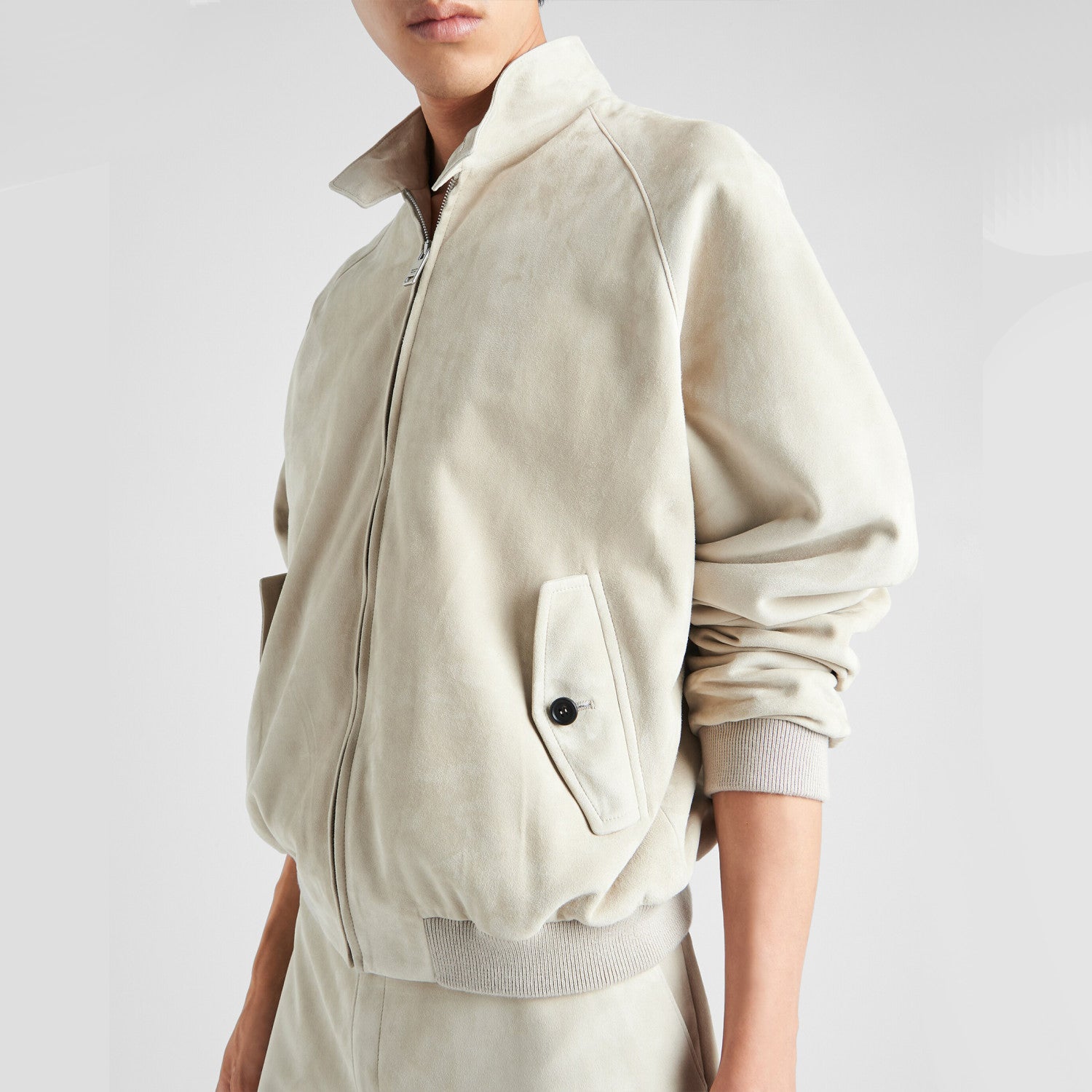 Prada Mens Suede Bomber Jacket Spring And Autumn Classic Solid Color Fashion Casual Fitted Jacket Coat Ngvp #8761