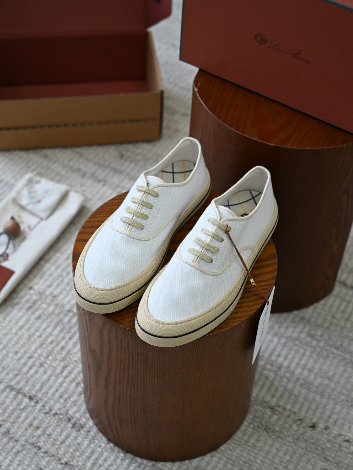 Loro Piana Nantucket Walk Sneaker Cotton Blue Navy Low Top #386139
