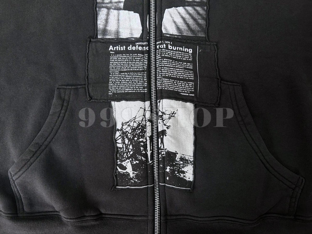 Enfants Riches Deprimes Nun Distressed Washed Zip Hoodie Sweatshirt ##333686