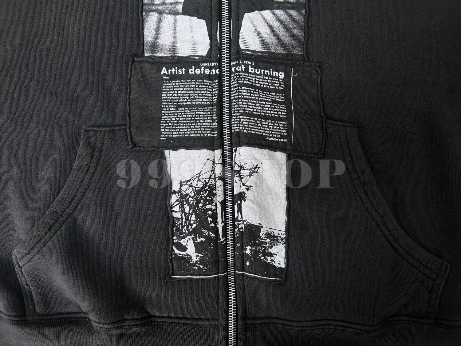 Enfants Riches Deprimes Nun Distressed Washed Zip Hoodie Sweatshirt ##333686