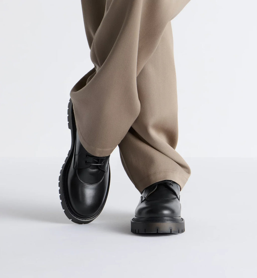 DIOR Dior Explorer III Derby Shoe Black Smooth Calfskin and Black Dior Oblique Jacquard #336111