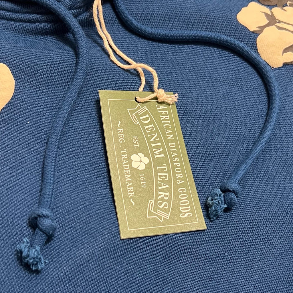 Denim Tears Cactus Tears Wreath Floral Print Hooded Sweatshirt Casual Tie Drawstring With Loose Sweatpants #71879
