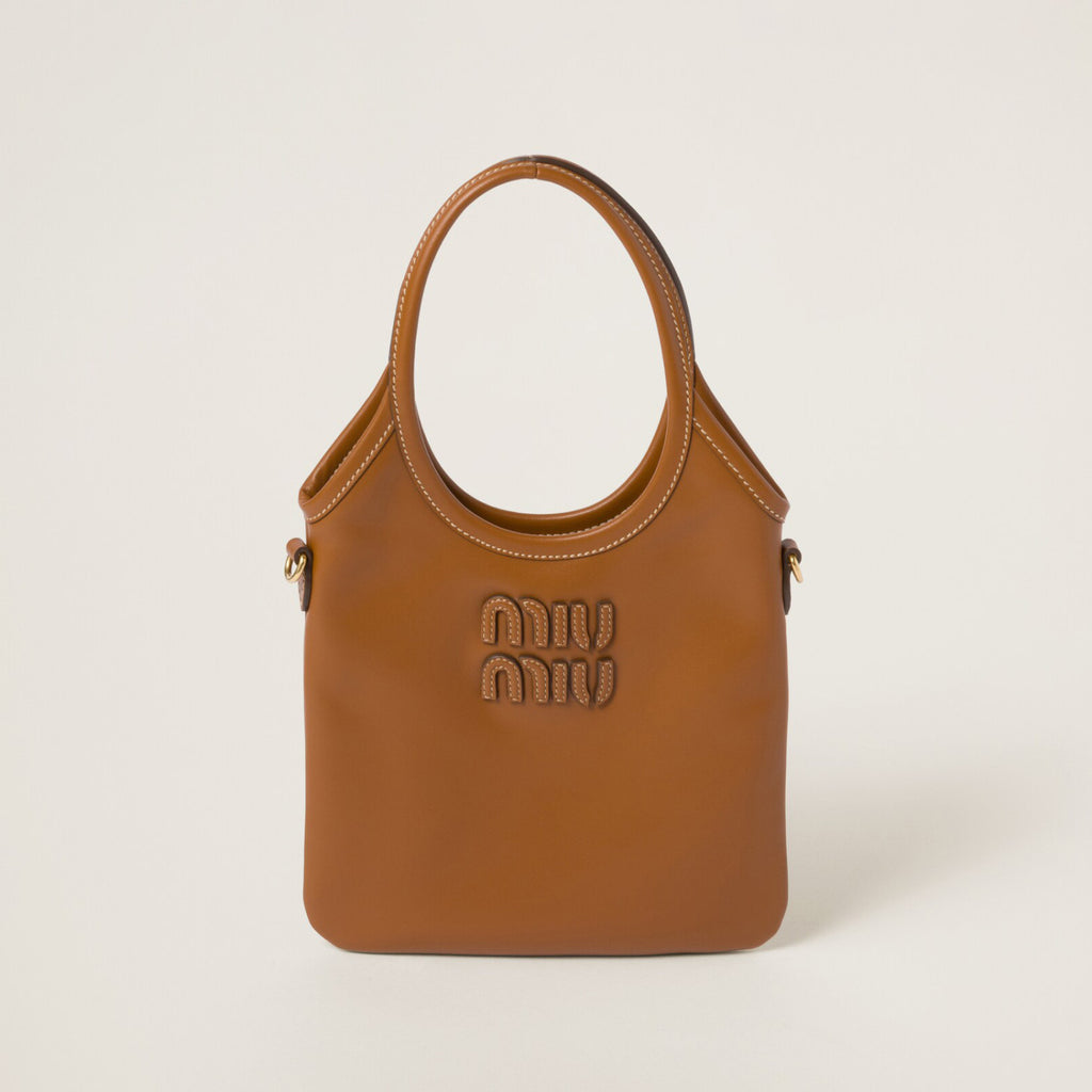 MiuMiu IVY Women's Solid Colour Embroidered Letter Print Canvas and Leather Handbag Tote Bag Bags #76817