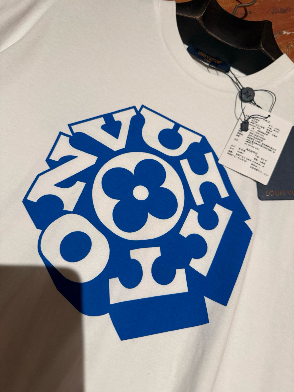 Louis Vuitton Men's And Women's Summer Solid Color Logo Pattern Printed Round Neck Cotton Short Sleeved T-shirt #77812