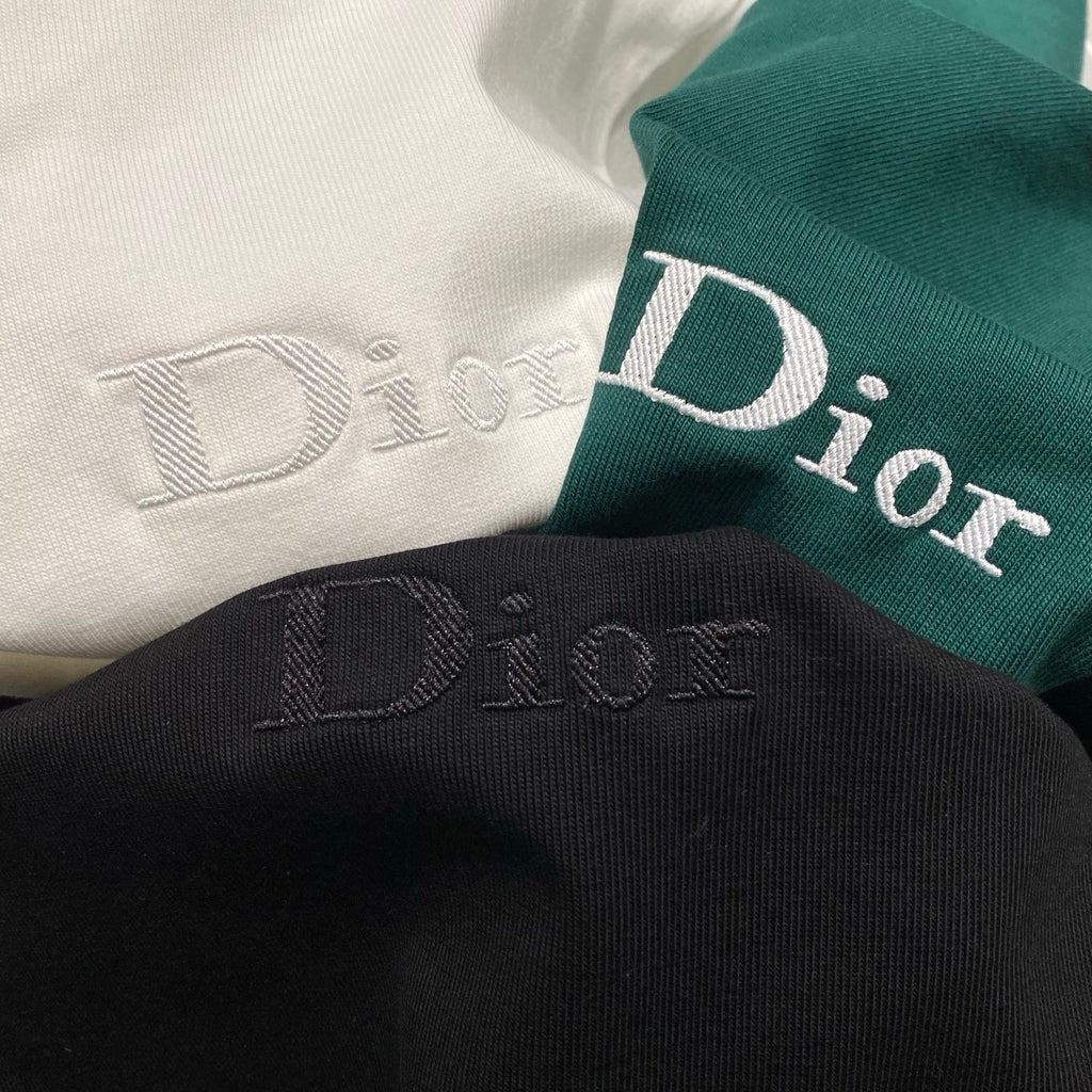 DIOR T-Shirt with Dior Embroidery Relaxed Fit Green Cotton Jersey #377387