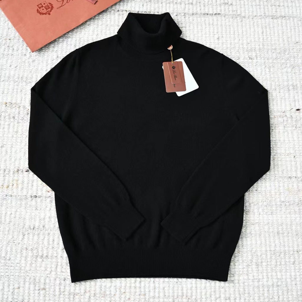 Loro Piana Men's Dolcevita Classic High-Neck Sweater Spring/Fall/Winter Solid-Color Long-Sleeve Cashmere Knit Ngvp #2721