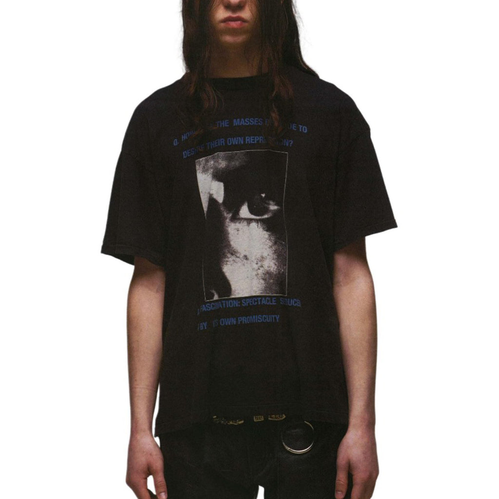 Enfants Riches Deprimes Men's Summer Washed Pattern Letter Print Round Neck Cotton Fitted Short Sleeve T-Shirt Ngvp #8586
