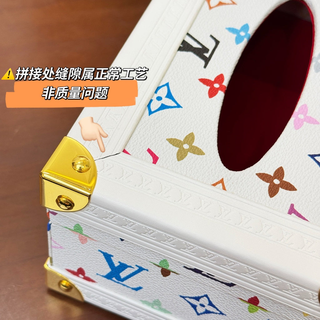 Louis Vuitton Monogrammed Printed Latch Closure Coated Canvas Organizer Tissue Box Hard Case Bag Bags #76449