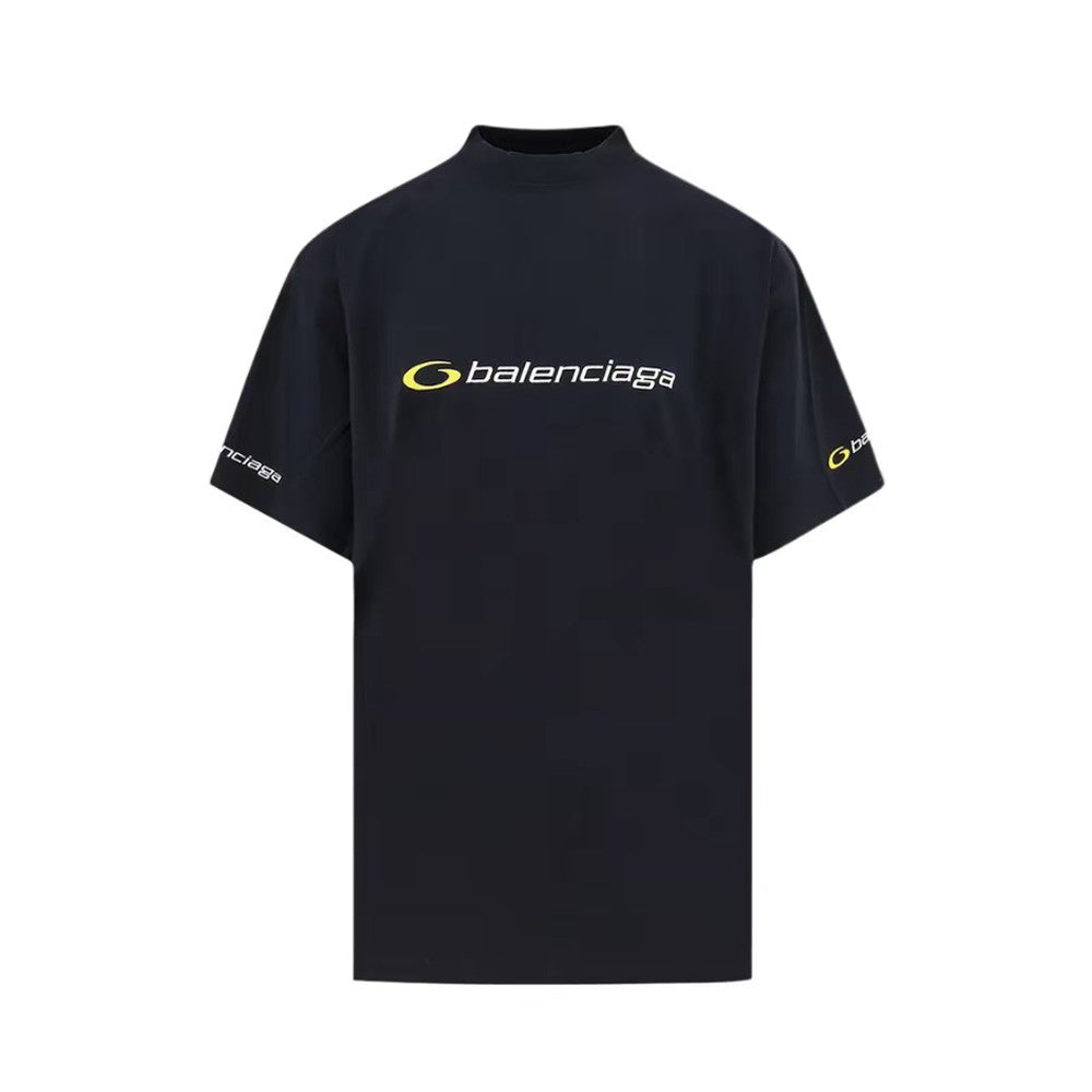 Balenciaga Tracksuit Logo Men's Summer Plain Knit Silhouette Crew Neck Short Sleeve T-Shirt #76524