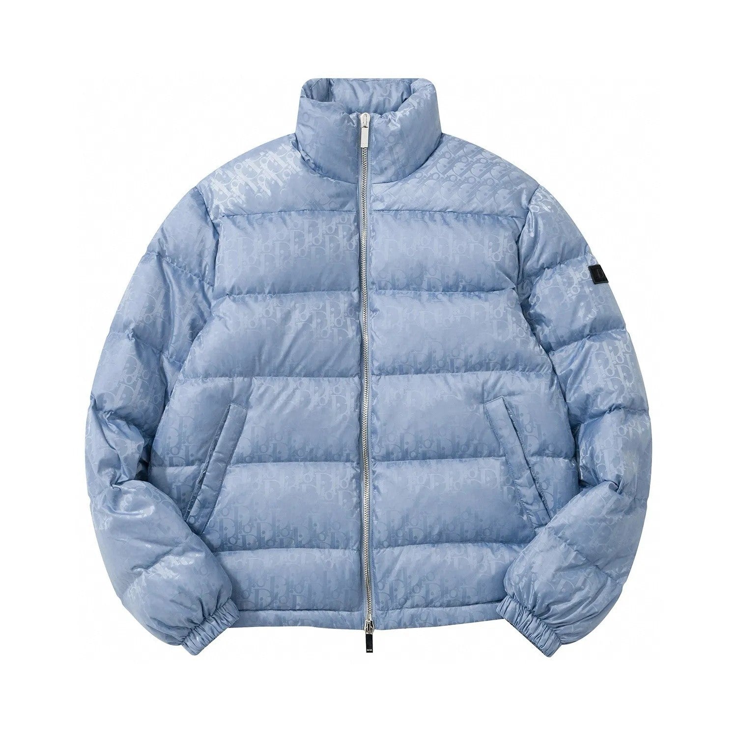 Dior Men's Winter Solid Color Logo Full Print Zipper Collar Down Long Sleeve Puffer Down Jacket #73421