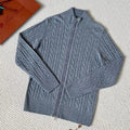 Loro Piana Men's Autumn And Winter Solid Color Zipper Half High Neck Knit Sweater Long Sleeve Jacket Ngvp #9392