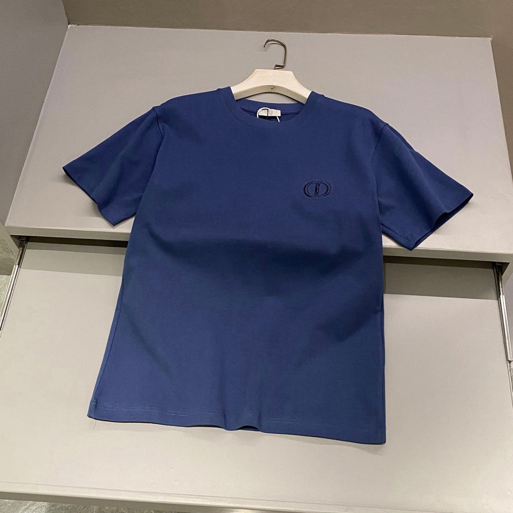 Dior Men's Summer Solid Color Embroidered Logo Round Neck Cotton Short Sleeve T-Shirt #99796