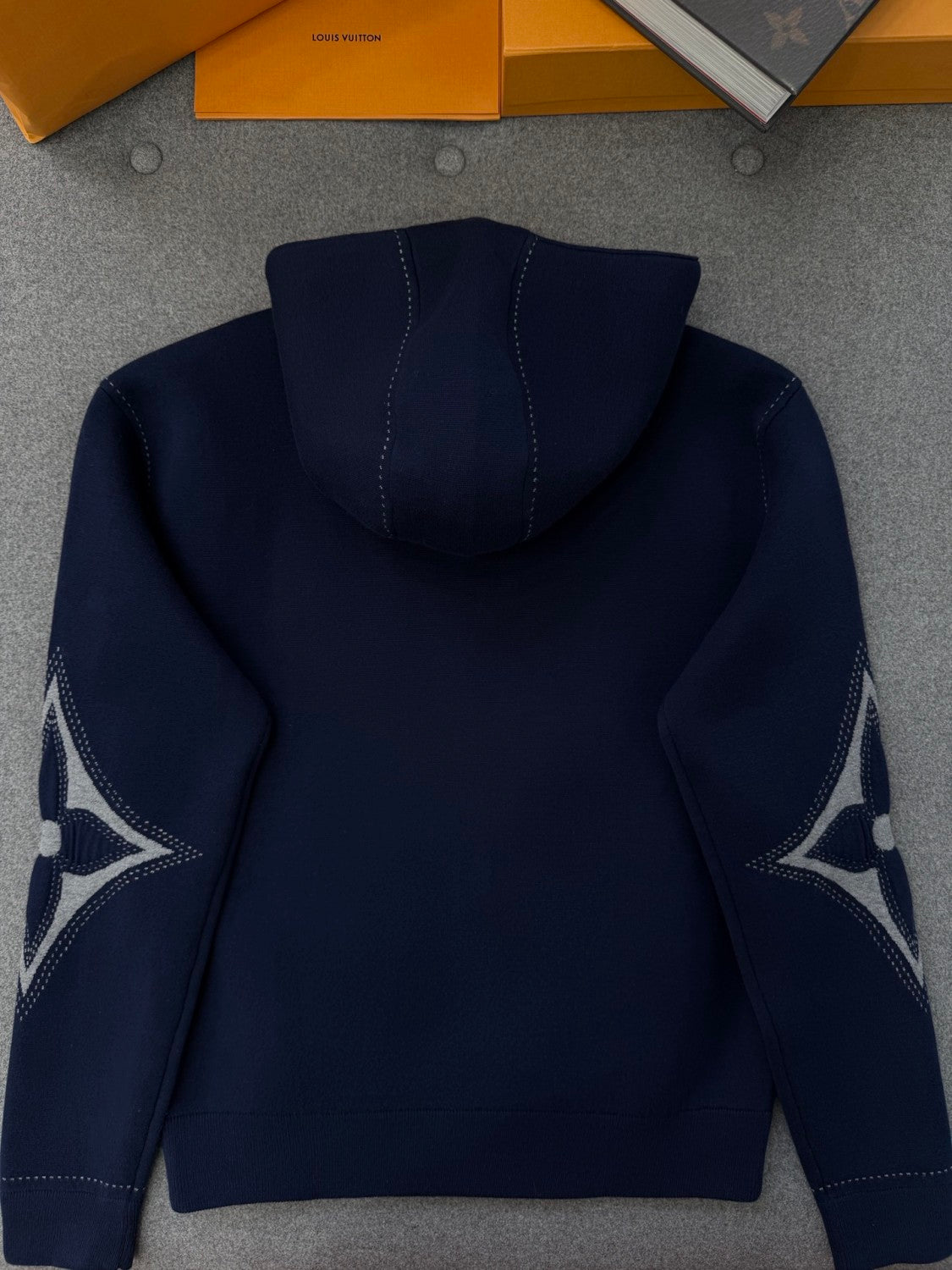 Louis Vuitton Graphic Intarsia Zipped Cotton Hoodie #334469