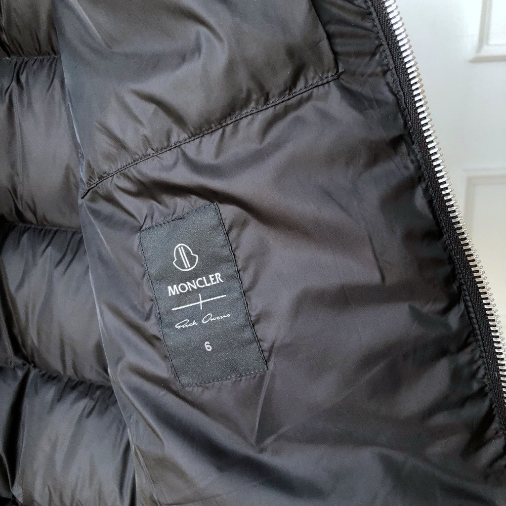 Moncler x Rick Owens Men's And Women's Winter Black Glossy Zipper Long Sleeve Puffer Down Jacket #73786