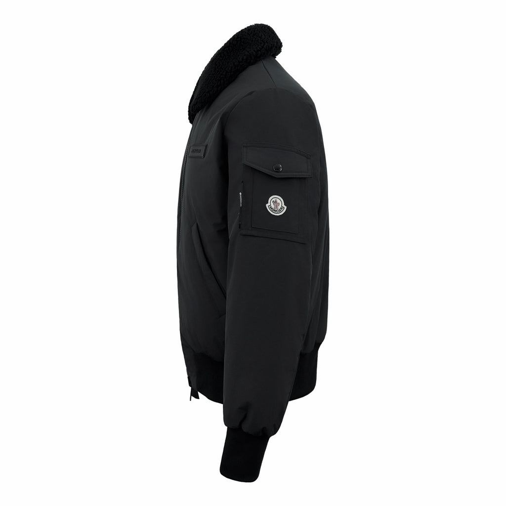 Moncler Men's Black Maulevrier Reversible Teddy Fleece Bomber Jacket #332812