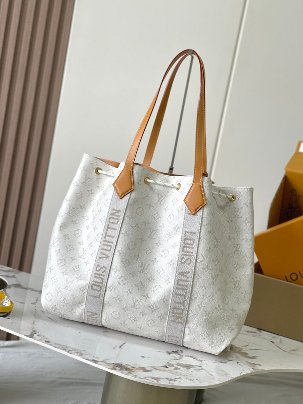 Louis Vuitton Marina Tote Women's Solid Color Letter Logo Coated Canvas Drawstring Shopping Bag Tote Bags #77455