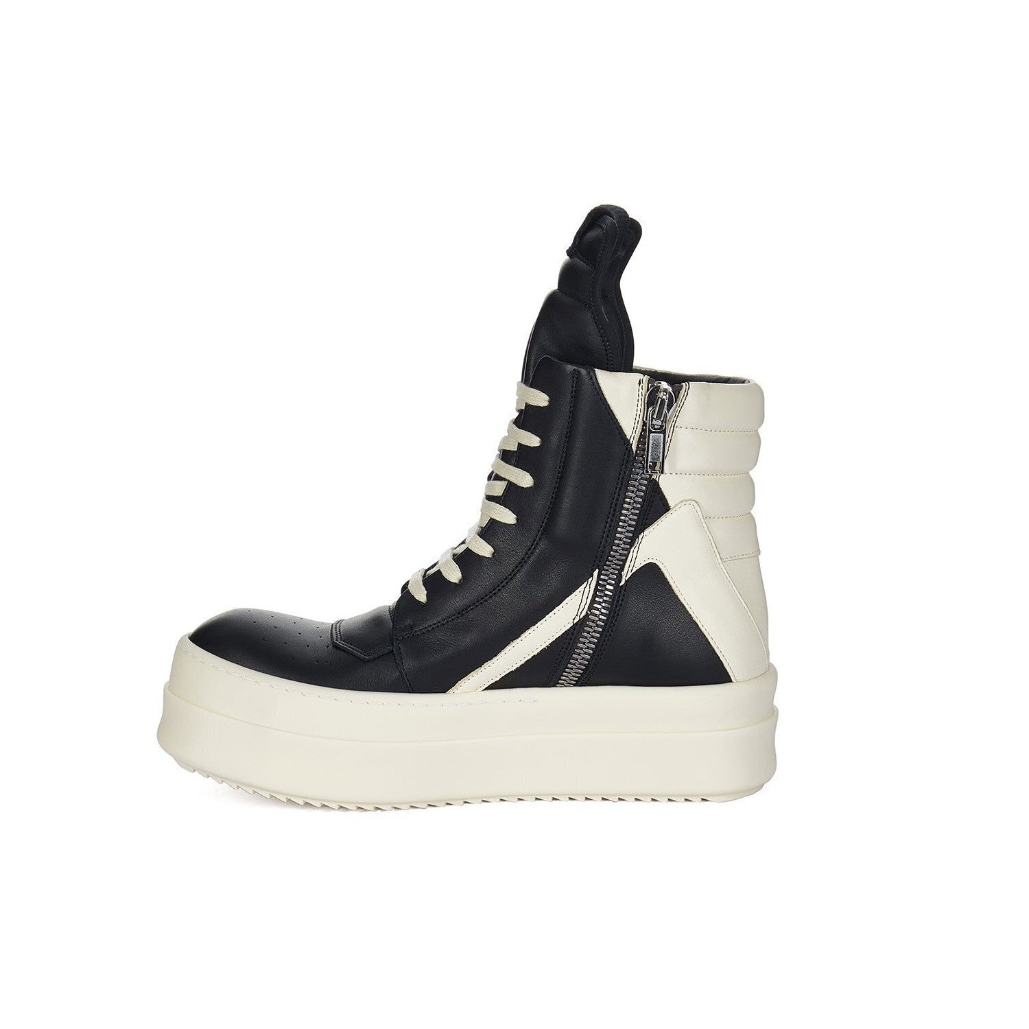 Rick Owens Men's And Women's Fall/winter Fashion Casual Round Toe Lace Up High Top Thick Sole Side Zip Sneakers Shoes #79252