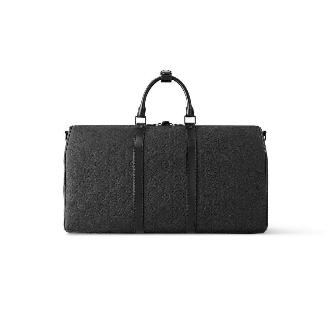 Louis Vuitton KEEPALL BANDOULIÈRE 50 Men's And Women's Fashion Classic Solid Color Embossed Print Adjustable Straps Zipper Closure Large Capacity Travel Bag Shoulder Bag Bags M44810 #79554