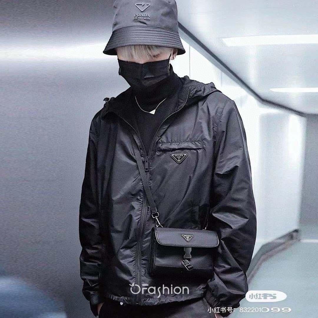 Prada Men's Women's Spring and Summer Fashion Solid Color Zipper Long Sleeve Hooded Jacket #72281