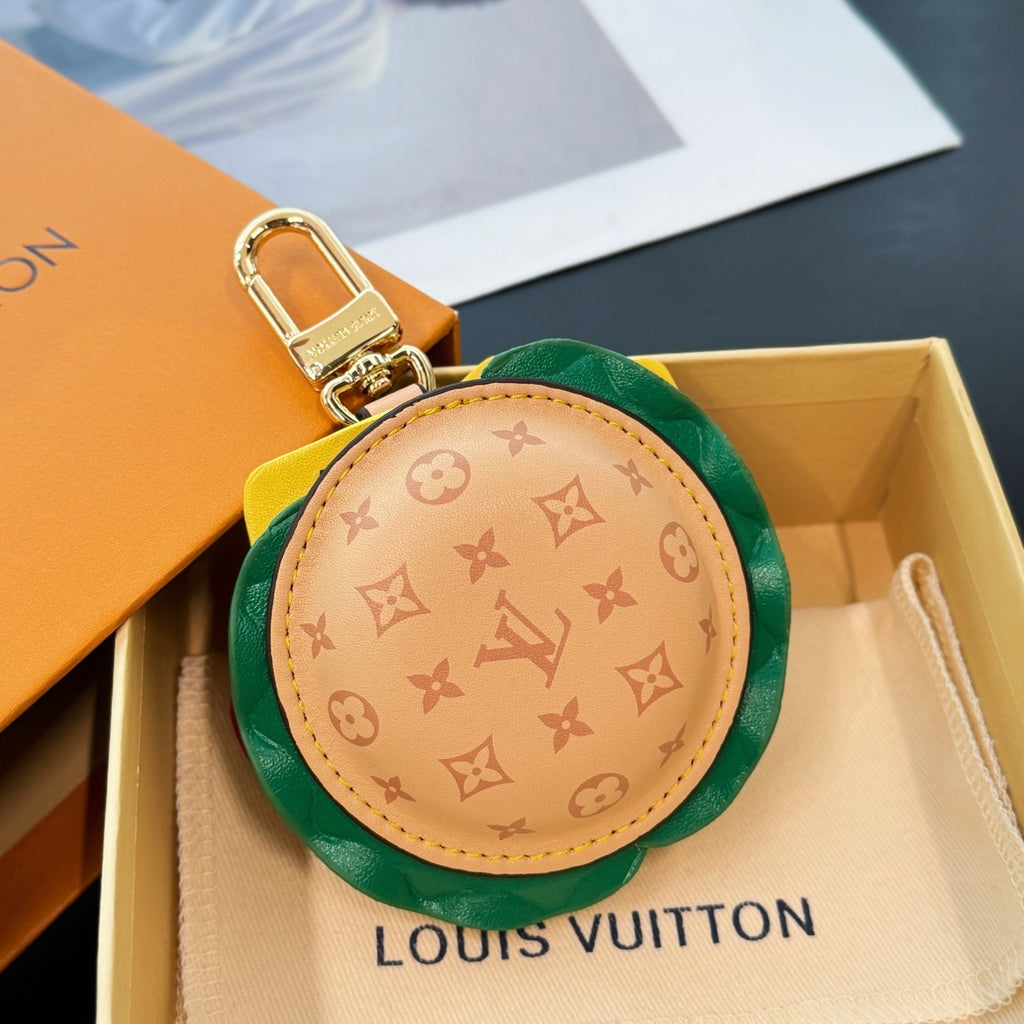 Louis Vuitton Letter-printed Leather Hamburger-shaped Earphone Bag Bags Charm #77581