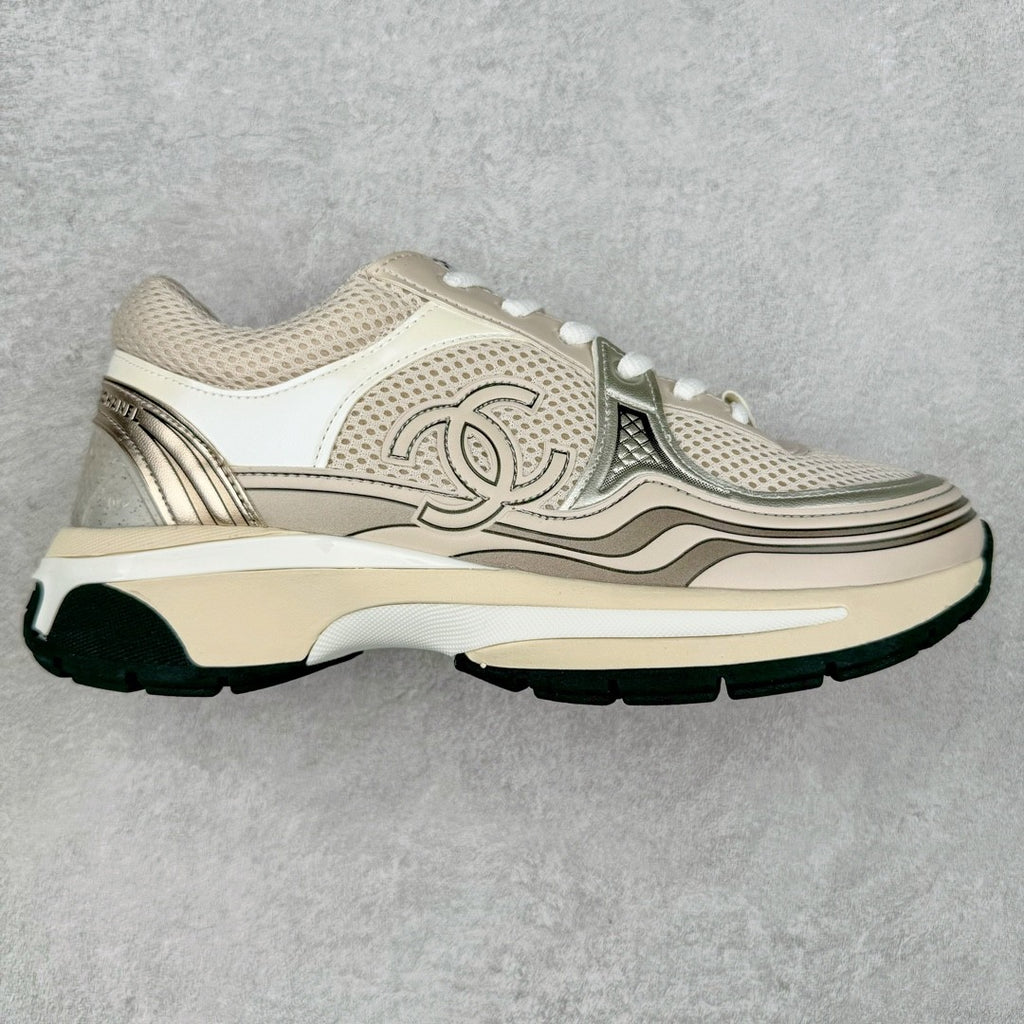 Chanel Women's Early Spring Vacation Clash Breathable Mesh Fashion Sneakers Trendy Logo Strappy Casual Shoes Sole Thickness:3.5cm #81435