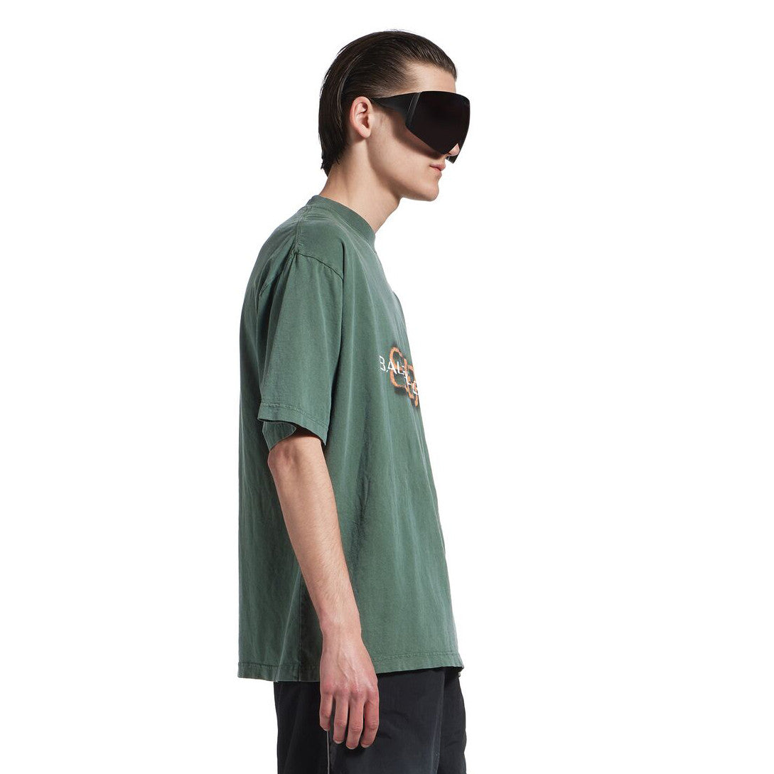 Balenciaga BB ICON STENCIL Men's Summer Fashion Casual Crew Neck Vintage Plain Knit Oversized Loose Fit T-Shirt #78613