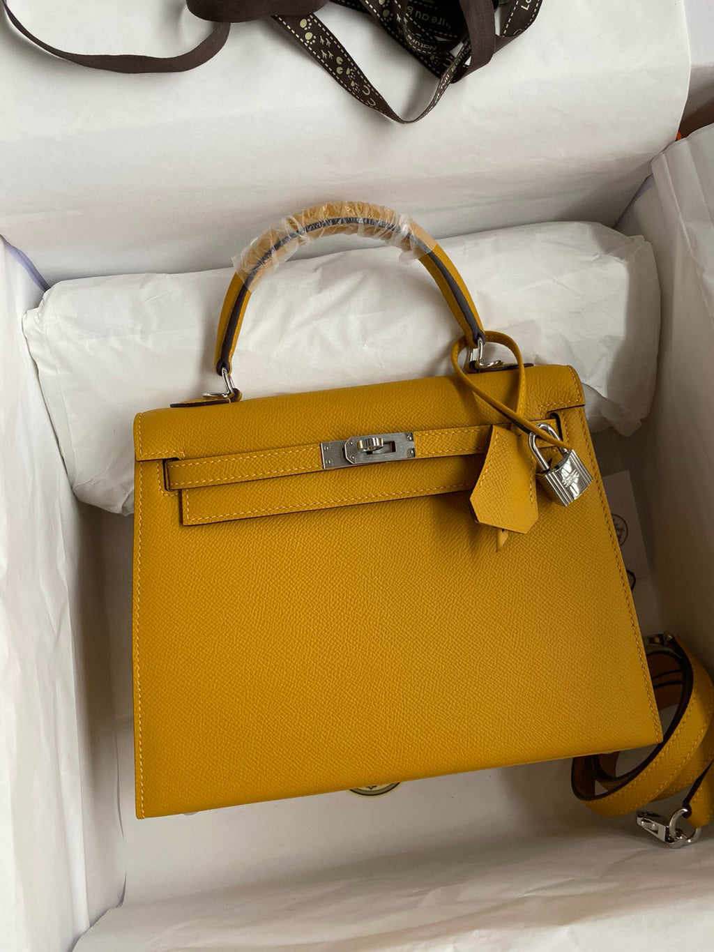 Hermes Kelly 25cm/28cm/32cm Epsom Original Leather Top-Grade Leather Handbag Bag Handcrafted Leather Bag From The Original Factory's Premium Custom Collection #194844