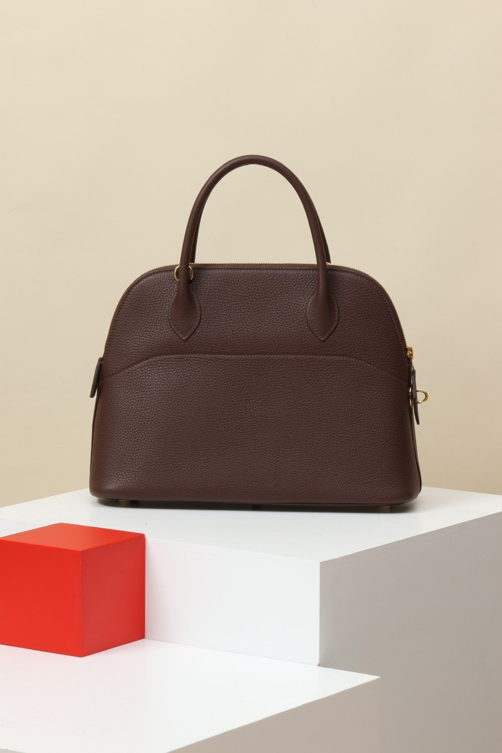 Hermes bo31 Women's Solid Color Leather Zipper Closure Shoulder Crossbody Handbag Bag Bags #75532