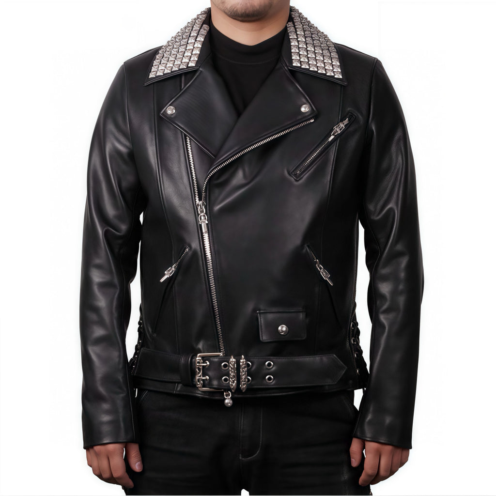 Chrome Hearts Men's Solid Color Autumn/Winter Classic Fashion Collar Zipper Multi Pocket Long Sleeve Leather Jacket #78223
