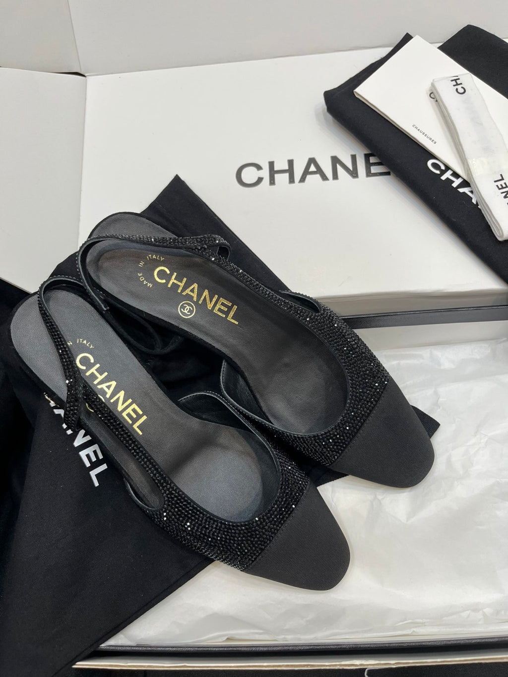 Chanel Women's Spring Summer Solid Colour Leather Round Toe Ballet Sandal Shoes #77255