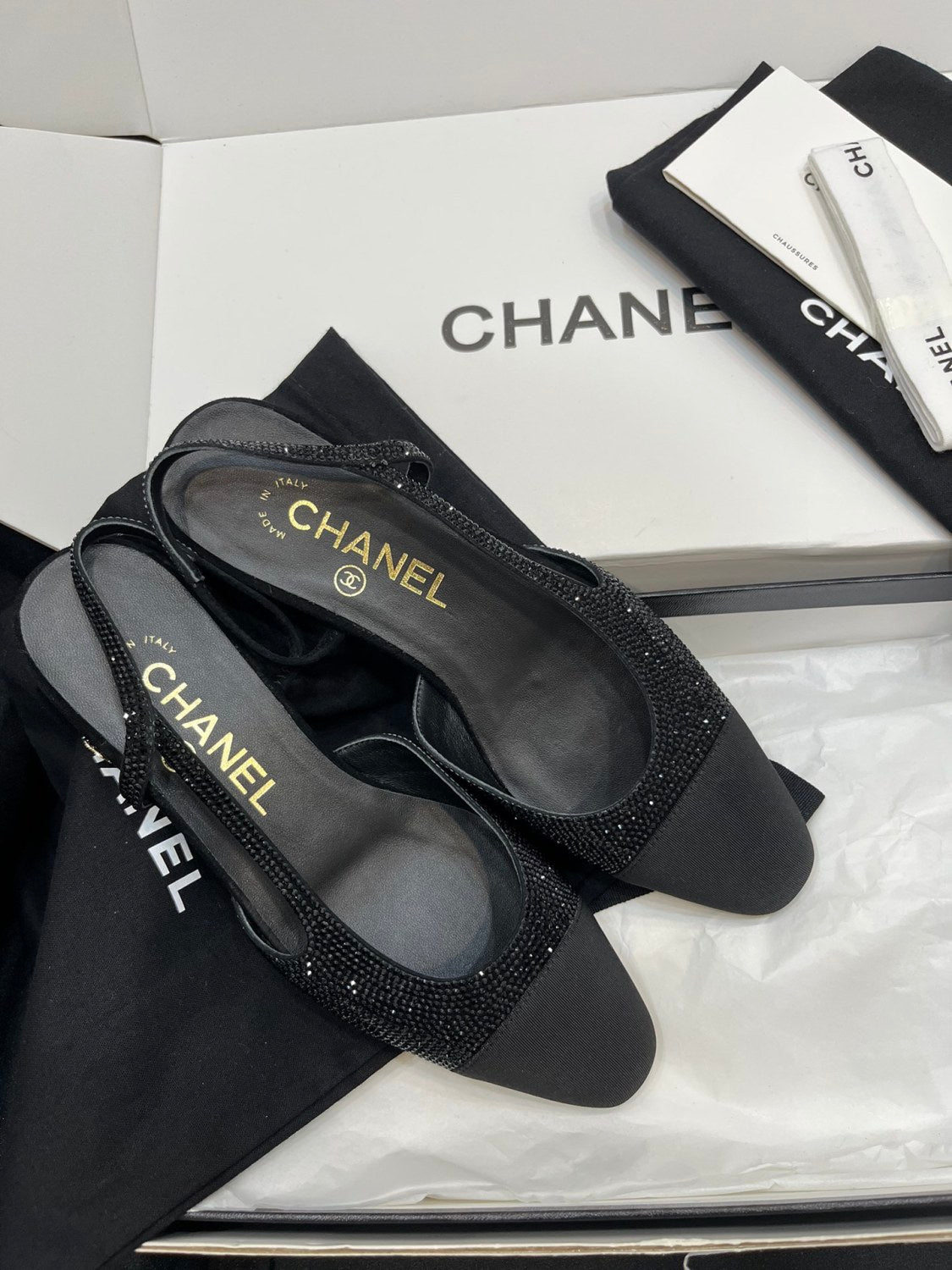 Chanel Women's Spring Summer Solid Colour Leather Round Toe Ballet Sandal Shoes #77255