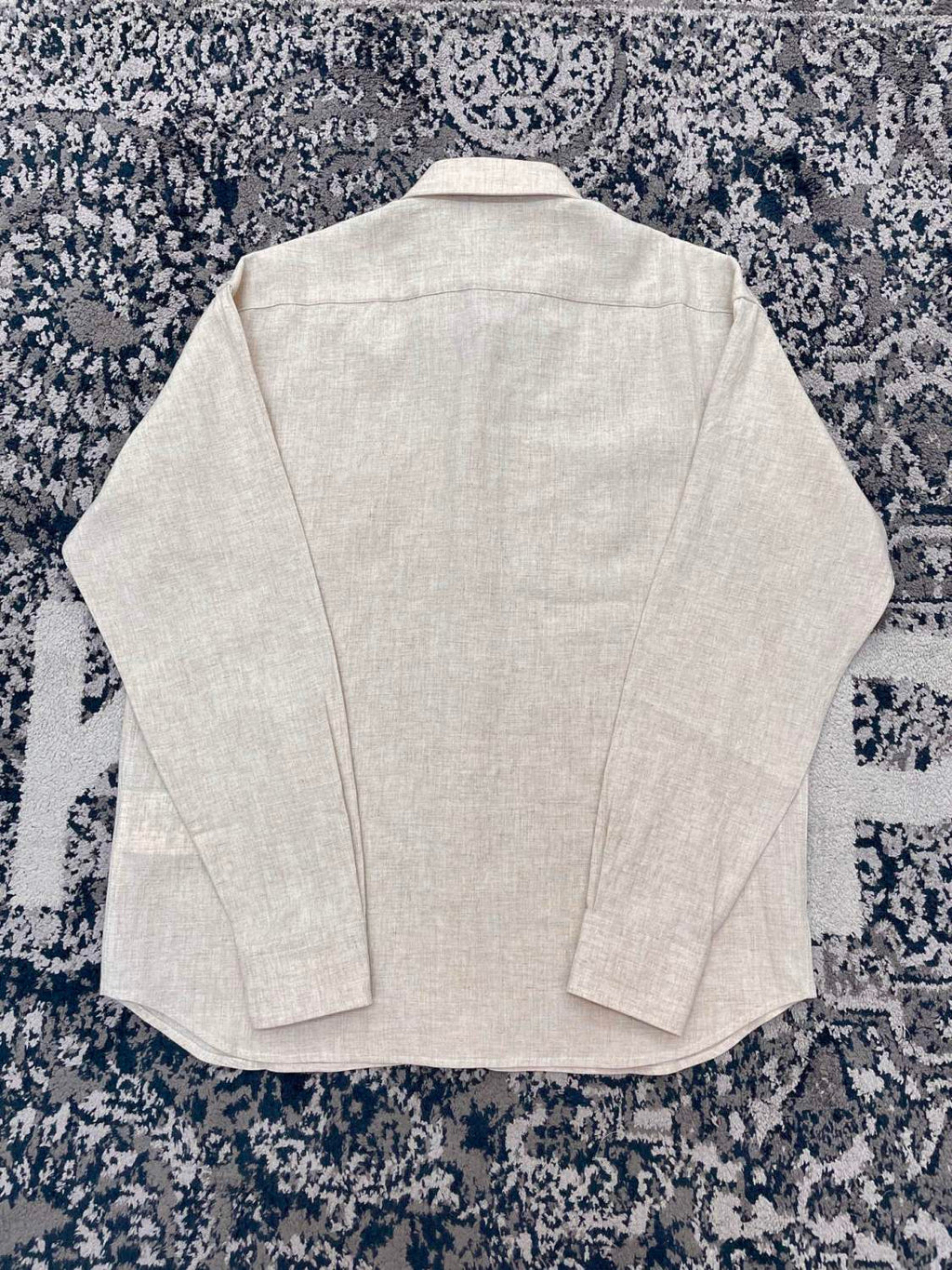 Prada Men's Fall And Winter Solid Color Lapel Single Breasted Linen Long Sleeved Jacket Casual Trousers Pants Set Suit #77392