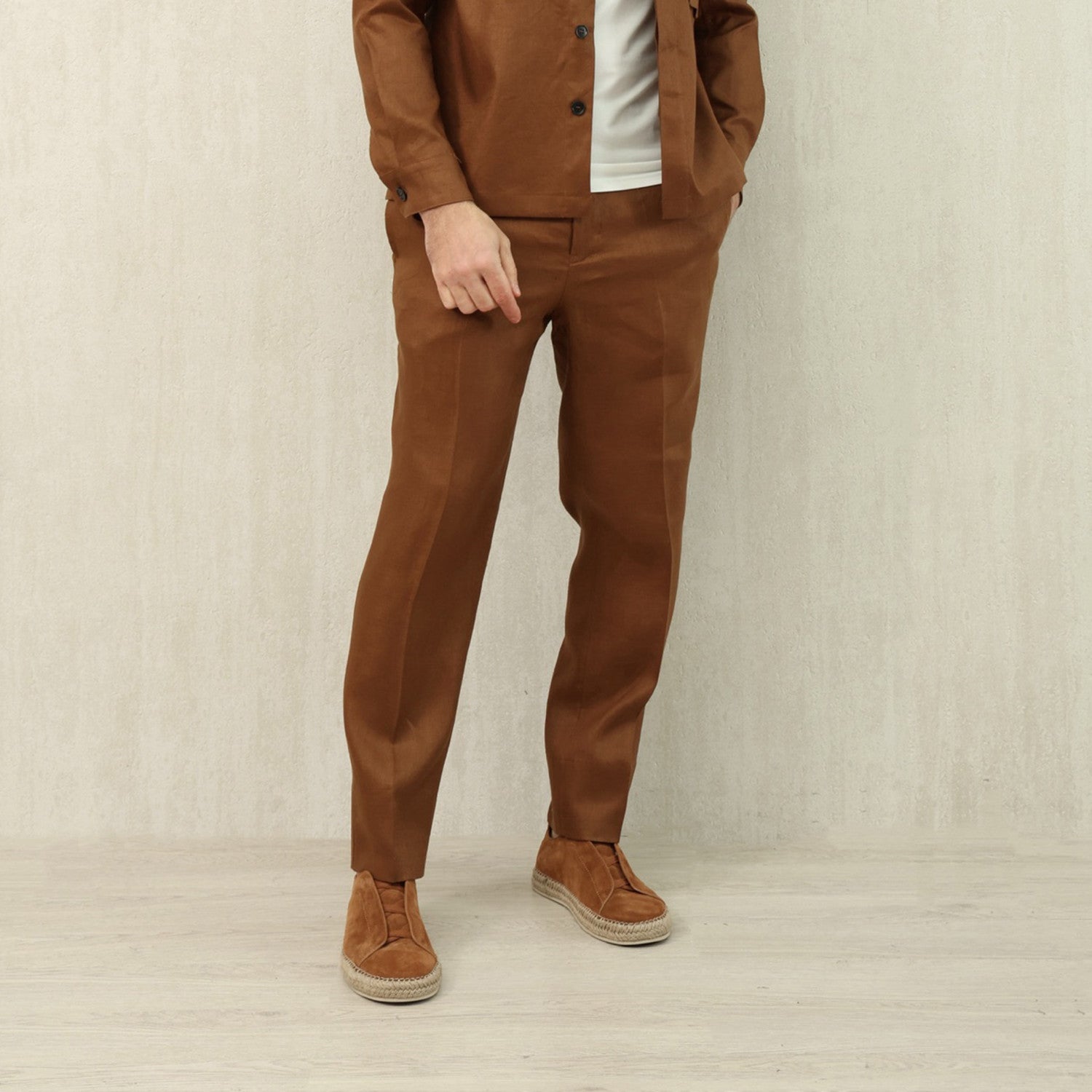 Ermenegildo Zegna Oasi Lino Oasis Linen Trousers Men's Spring And Summer Fashion Casual Comfortable Straight Trousers  Pants Ngvp #1575