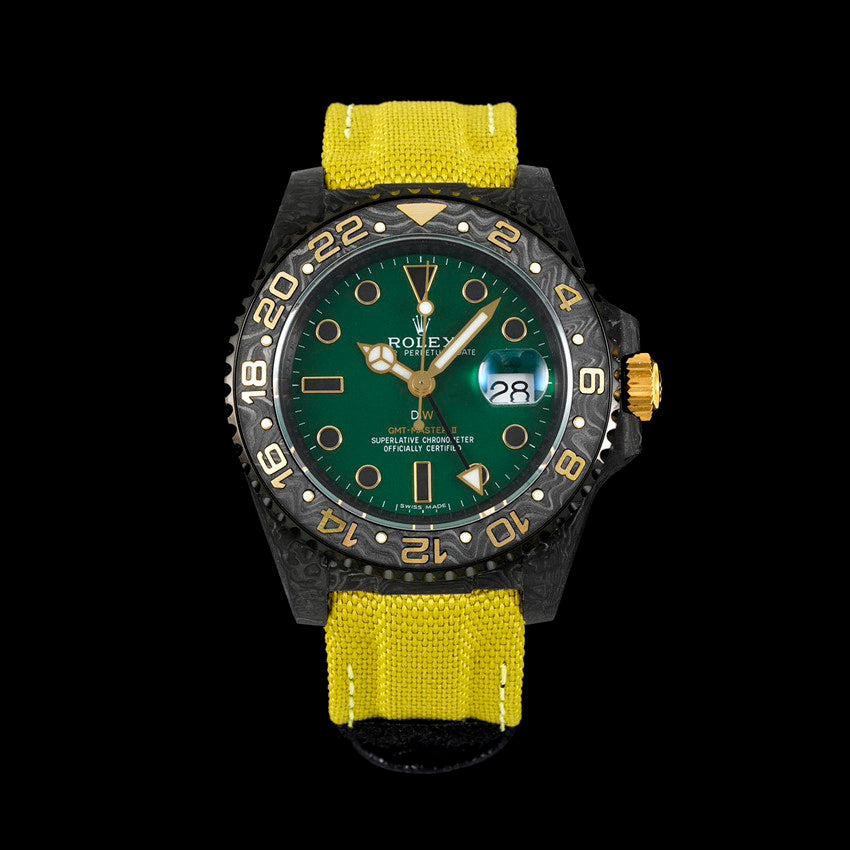 DIW Rolex GMT-Master ll V3 Men's Colour Block Automatic Cotton and Linen Strap Mechanical Watch #76778