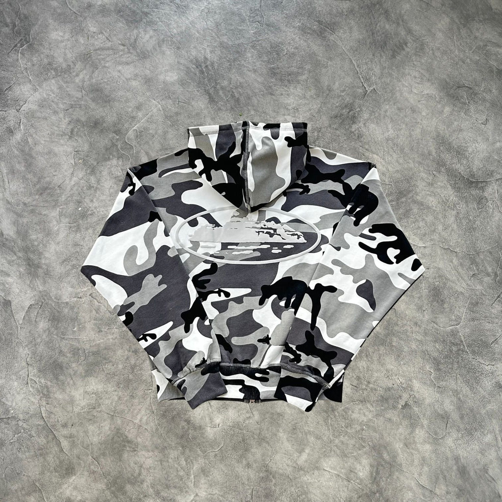 Corteiz Zip-Up Shorts Set Arctic Camouflage