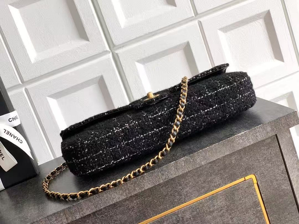 Chanel Tweed Handle Flap Bags Tote Bag Fashionable And Versatile Evening Clutch Luxurious Women's Handbag #82445A
