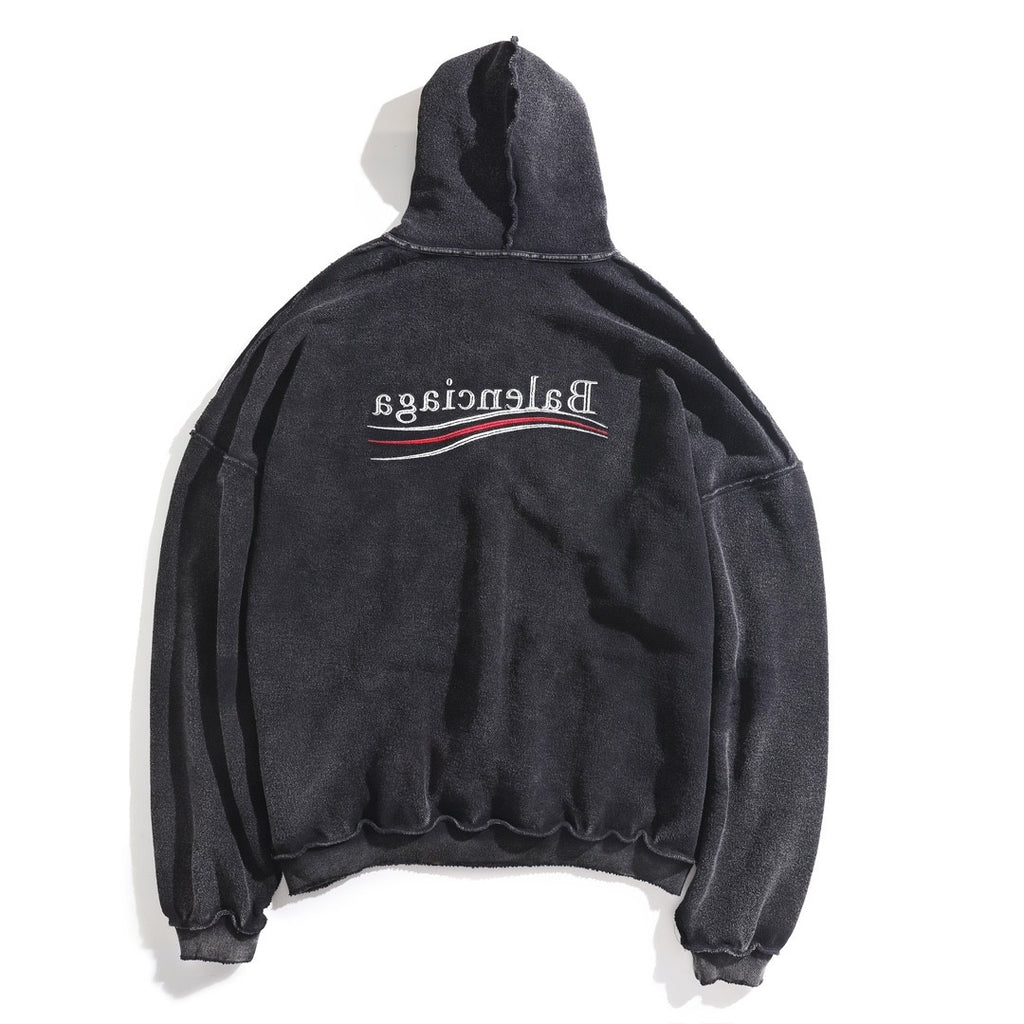 Balenciaga Men's And Women's Spring/Fall Fashion Casual Solid Color Letter Print Hooded Zipper and Hooded Pullover Long Sleeve Sweatshirt Jacket #78935