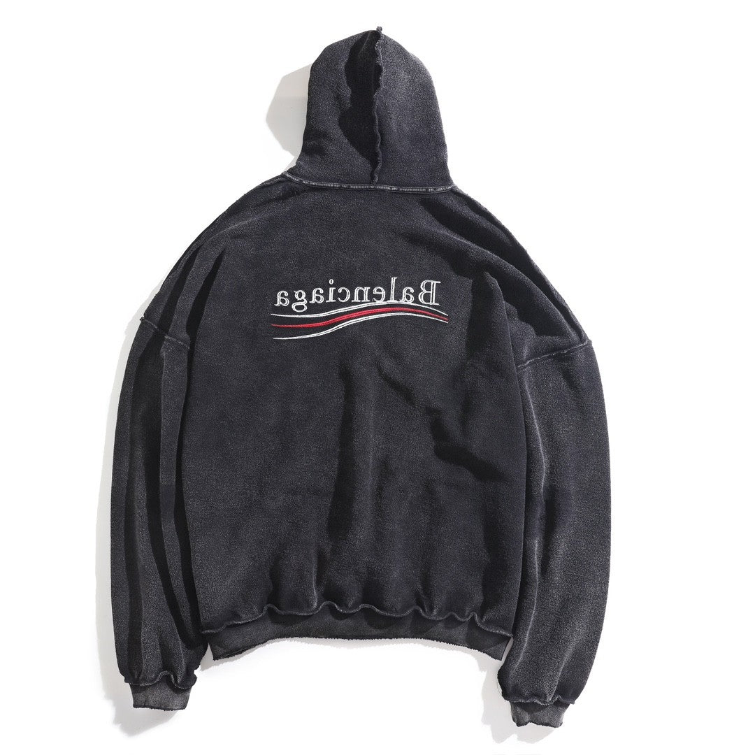 Balenciaga Men's And Women's Spring/Fall Fashion Casual Solid Color Letter Print Hooded Zipper and Hooded Pullover Long Sleeve Sweatshirt Jacket #78935