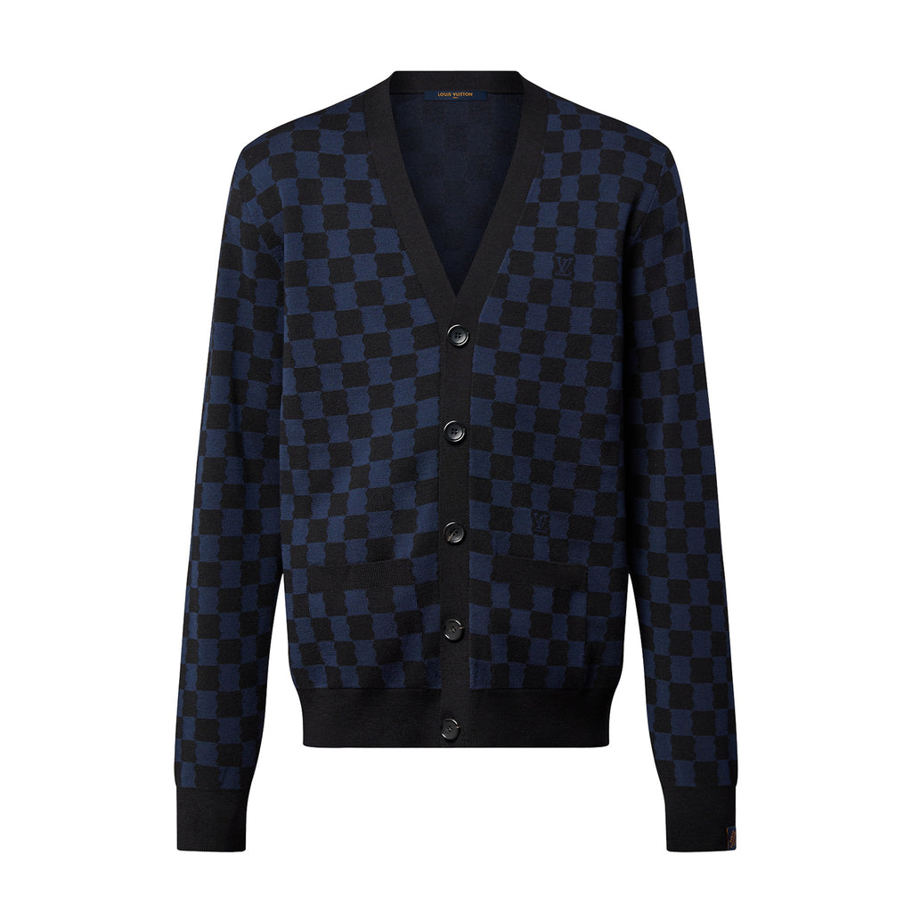 Louis Vuitton Men's Autumn And Winter V-neck Plaid Loose Wool Single Breasted Long Sleeved Jumper Jacket #99332